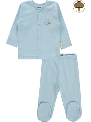 Civil Baby Bebek Organik Pijama Takımı 0-6 Ay Mavi