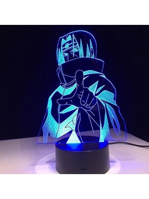 Naruto Sasuke Uchiha LED Küçük Gece Lambası 3D LED Gece Lambası USB12(Yurt Dışından)