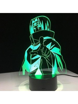 Naruto Sasuke Uchiha LED Küçük Gece Lambası 3D LED Gece Lambası USB12(Yurt Dışından)