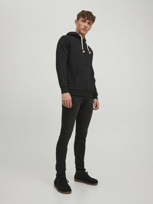 Jack & Jones Kapüsonlu Düz Renk Sweatshirt- Blutom-12222008