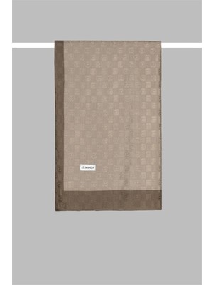 Armanda Dama Monogram Desenli Şal 3041-Vızon