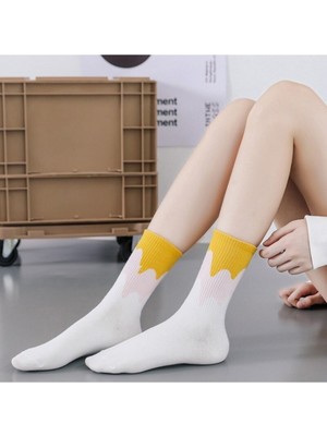 Worthy Socks  Çok Renkli Zikzak Desenli Pamuklu Kolej Tenis Çorap  12 Li