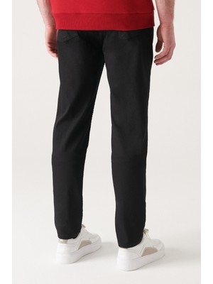 Avva Erkek Siyah Basic 5 Cepli Slim Fit Pantolon E003014