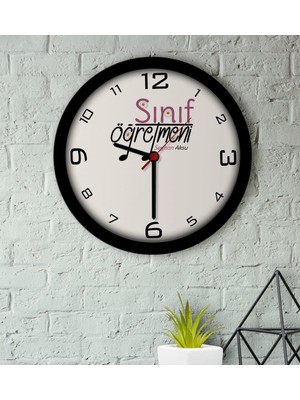 BK Kişiye Özel Sınıf Öğretmeni Ahşap Duvar Saati-16