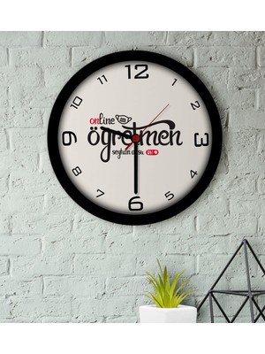 BK Kişiye Özel Online Öğretmen Ahşap Duvar Saati-1