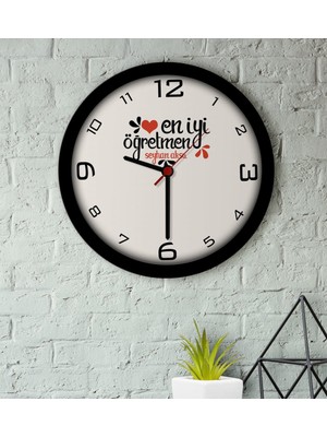BK Kişiye Özel En Iyi Öğretmen Ahşap Duvar Saati-6