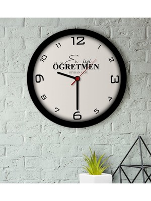 BK Kişiye Özel En Iyi Öğretmen Ahşap Duvar Saati-16