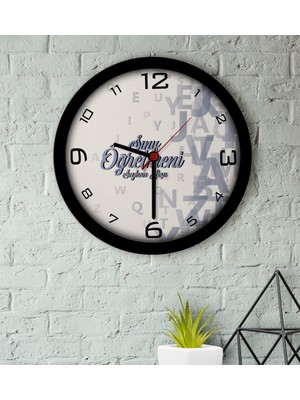 BK Kişiye Özel Sınıf Öğretmeni Ahşap Duvar Saati-15