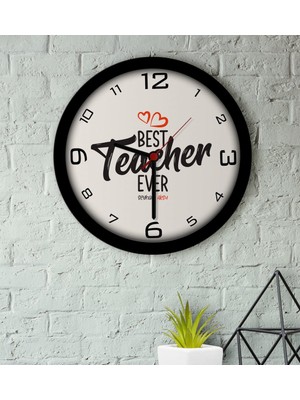 BK Kişiye Özel En Iyi Öğretmen Ahşap Duvar Saati-13