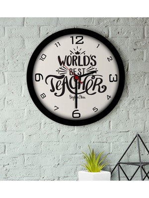 BK Kişiye Özel Dünyanın En Iyi Öğretmeni Ahşap Duvar Saati-30