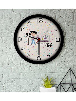 BK Kişiye Özel Kimya Öğretmeni Ahşap Duvar Saati-2