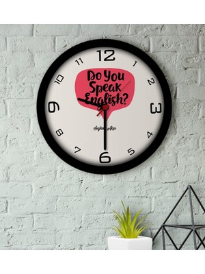 BK Kişiye Özel Ingilizce Öğretmeni Ahşap Duvar Saati-14