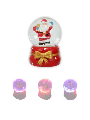 Süsle Bebek ve Parti Uçuşan Kar Taneli,7cm x 4,5cm LED Işıklı Kar Küresi - 1 Adet