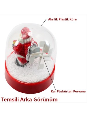 Süsle Bebek ve Parti Kar Püskürten, Müzikli ve Pilli Kar Küresi - 11CM x 9,5cm Ma