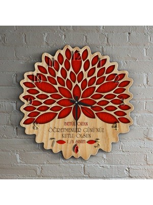 BK Kişiye Özel Öğretmenler Günü Tasarımlı Ahşap Duvar Saati - 1