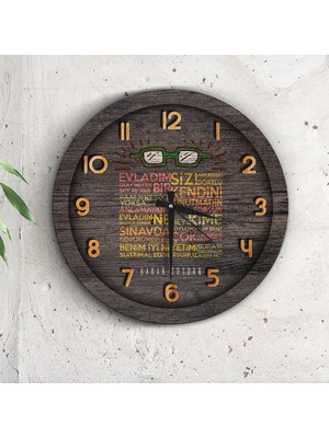 BK Kişiye Özel Öğretmen Sözleri Ahşap Duvar Saati - 1
