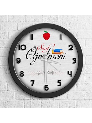 BK Kişiye Özel Mesleki Sınıf Öğretmeni Ahşap Duvar Saati - 6