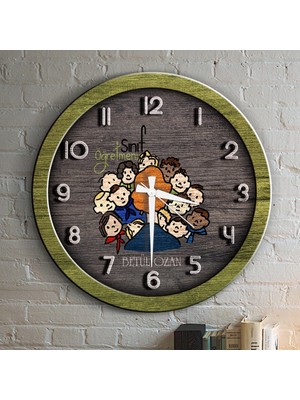 BK Kişiye Özel Mesleki Sınıf Öğretmeni Ahşap Duvar Saati - 3