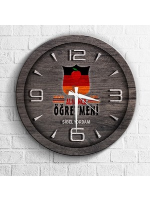 BK Kişiye Özel Mesleki Almanca Öğretmeni Ahşap Duvar Saati