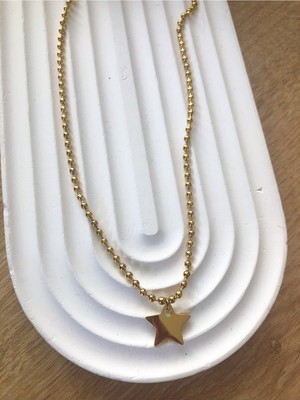 Lvs Kadın Gold 14 Ayar Altın Kaplama 60 cm Arpa Zinciri , Pul Zincir , Arpa Zincir Boncuklu