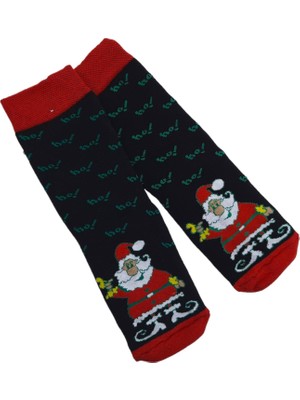 Black Arden Socks Renkli Kışlık Havlu Christmas Themed Teryy Socks Desenli 1 Adet Çorap Numara BT-0749