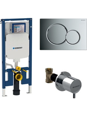 Geberit Sigma 8 cm Duofix Duvar Içi Gömme Rezervuar Seti (Parlak Krom Panel)