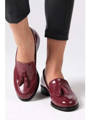 Mio Gusto Iris Bordo Rugan Oxford Ayakkabı