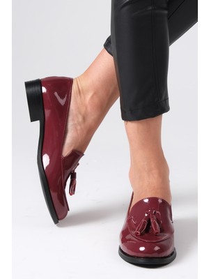 Mio Gusto Iris Bordo Rugan Oxford Ayakkabı