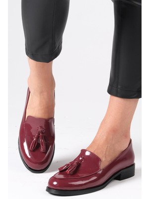 Mio Gusto Iris Bordo Rugan Oxford Ayakkabı