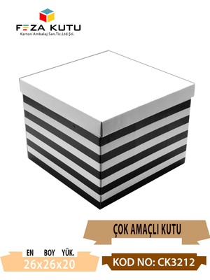 Feza Kutu 26X26X20 Çok Amaçlı Kutu Karton Kutu Pasta Kutusu (10 Adet)