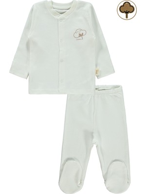 Civil Baby Bebek Organik Pijama Takımı 0-6 Ay Ekru