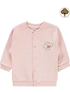 Civil Baby Pembe Organik Bebek Hırka 1-12 Ay Pamuk Kumaş Kız Çocuklar İçin Rahat Kullanım