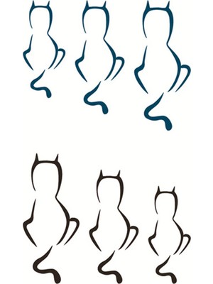 Flash Tattoos Kedi Desenli Geçici Dövme