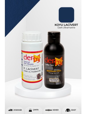 Derby Special Deri Boyası ve Cilası - 2'li Set / Mont - Eşya - Çanta - Cüzdan - Kemer 100 ml - Kartela Renkleri