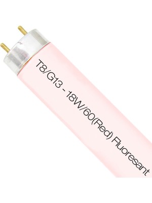 AMPULSEPETİİ Pink 18W Kırmızı T8 G13 Floresan Ampul 5 Adet