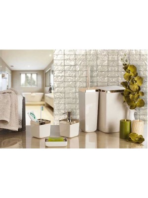 Primanova Toskana Banyo Seti Bej Altın Çerçeve