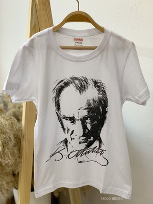 Mojo Bebek  Çocuk Atatürk Baskılı Kısa Kol T-Shirt 9034 Beyaz