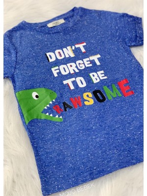 Çikoby Erkek Bebek Dont Forget Kısa Kol T-Shirt 9292 Mavi