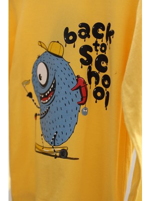 Mojo Bebek Erkek Çocuk Baskılı Uzun Kol T-Shirt 223141 Sarı