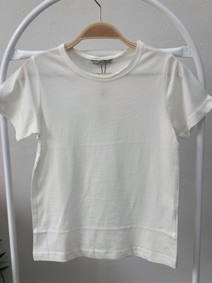 Woorage  Çocuk Basic Kısa Kol T-Shirt 5203 Krem