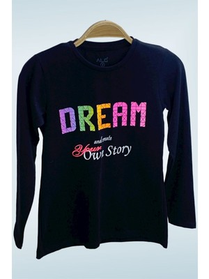 Mojo Bebek Kız Çocuk Dream Baskılı Uzun Kol T-Shirt 723408 Siyah