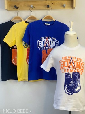 Mojo Bebek Erkek Çocuk Boxıng Champıon Yazılı T-Shirt 321187 Sarı