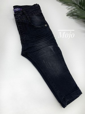 Mojo Bebek Erkek Çocuk Taşlanmış Slim Fit Kot Pantolon 2098 Siyah