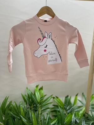 Mojo Bebek Kız Çocuk Unicorn Baskılı Eşofman Takımı 3094 Pudra