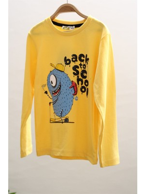 Mojo Bebek Erkek Çocuk Baskılı Uzun Kol T-Shirt 223141 Sarı