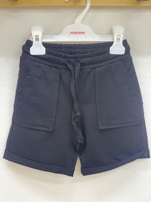 Woorage Erkek Çocuk 3-14  Yaş Duble Paça Cepli  Şort 4065 Siyah