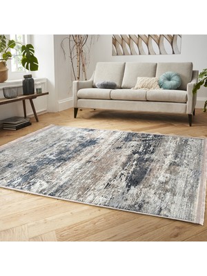 Krem Zeminde Eskitme Motifli Antik Desenli Eskitme Motifli Modern Salon & Oturma Odası Dış Mekan & Outdoor Dijital Baskılı Makinede Yıkanabilir Kaymaz Taban Saçaklı Halı
