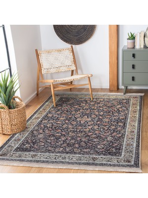 Antika Zeminde Osmanlı Motifli Geleneksel Desenli Etnik Motifler Vintage Salon & Oturma Odası Dış Mekan & Outdoor Dijital Baskılı Makinede Yıkanabilir Kaymaz Taban Saçaklı Halı
