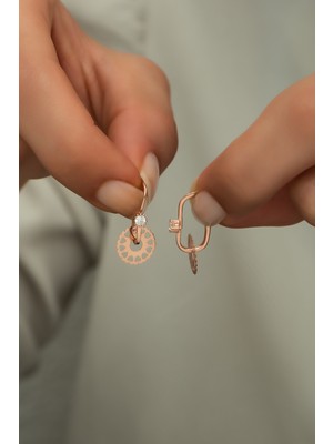 Nereze 925 Ayar Gümüş Tektaş Göçmen Küpe