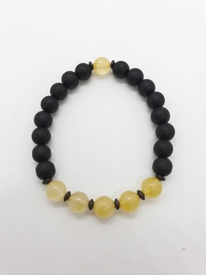 Gümüştel El Sanatları Sitrin Hematit Oniks Doğal Taş Bileklik